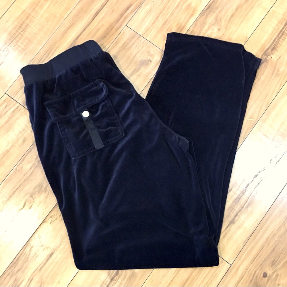 Black Velvet velour wide leg loungewear lounge pants joggers XL athleisure cozy